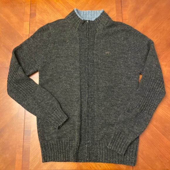 Cabin Core Hechter Men’s LARGE Sweater Wool Full Zip Grey - Picture 1 of 12
